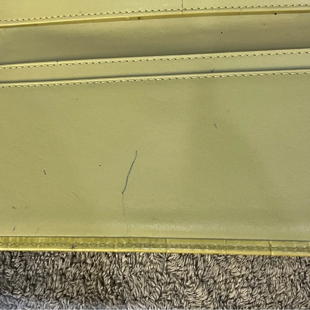 Lauren Ralph Lauren croc embossed wallet green yellow with insert